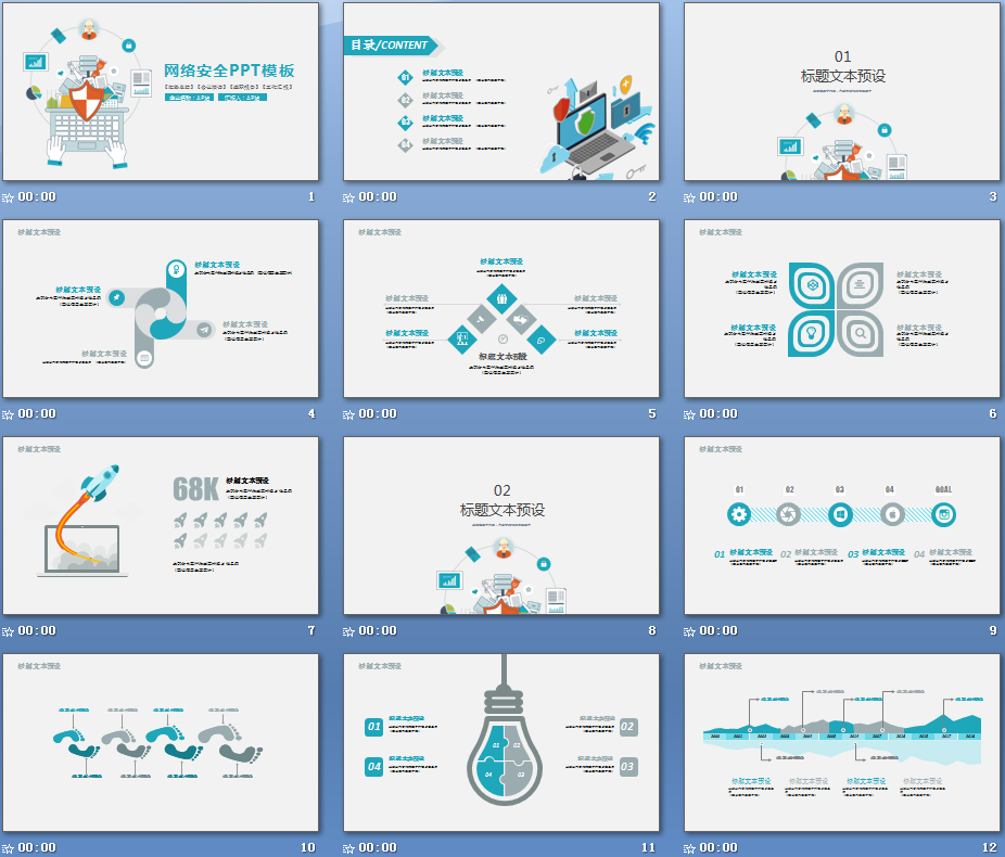 网络安全教育PPT模板