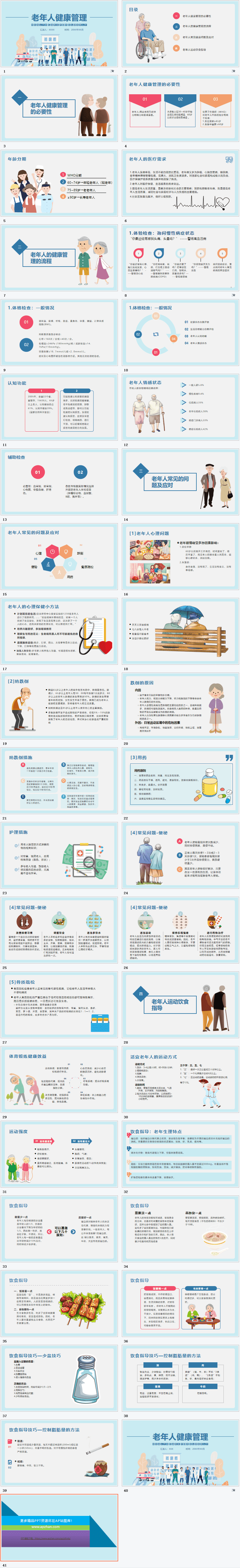 老年人健康管理PPT模板