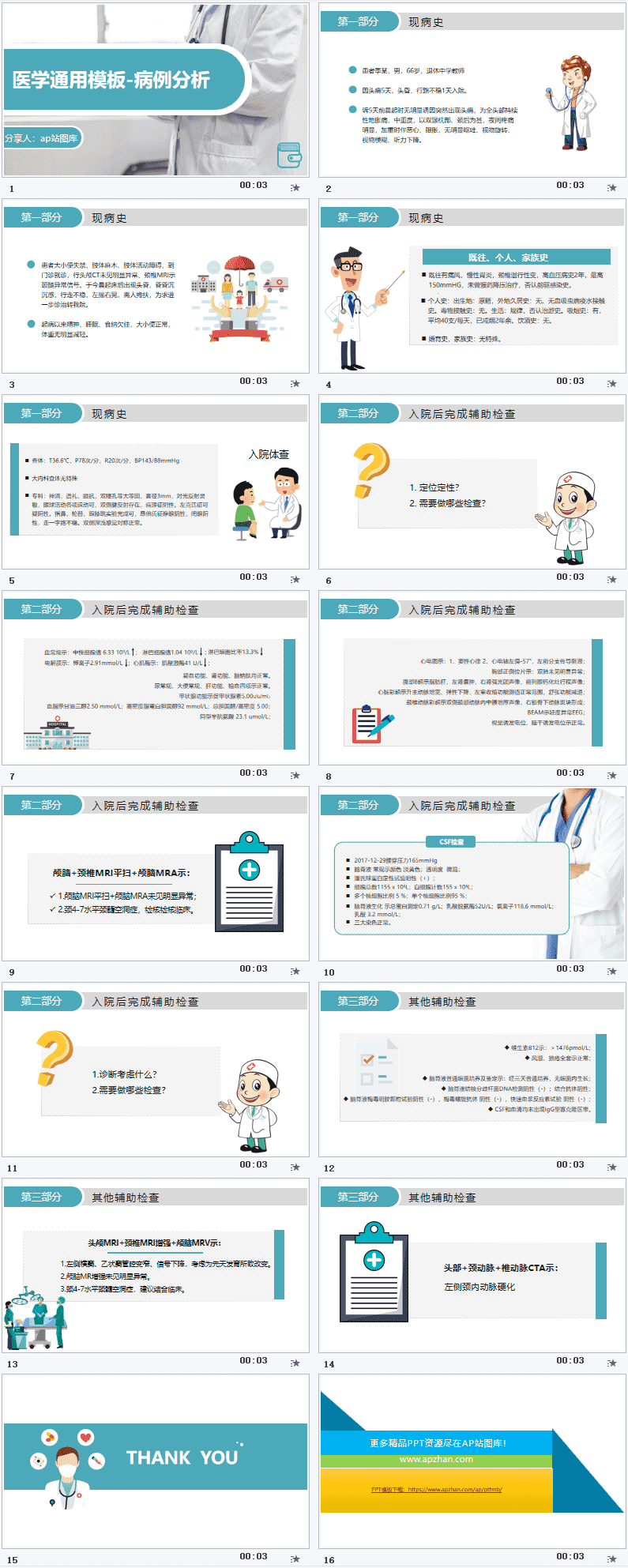 医生治疗病例分析PPT模板