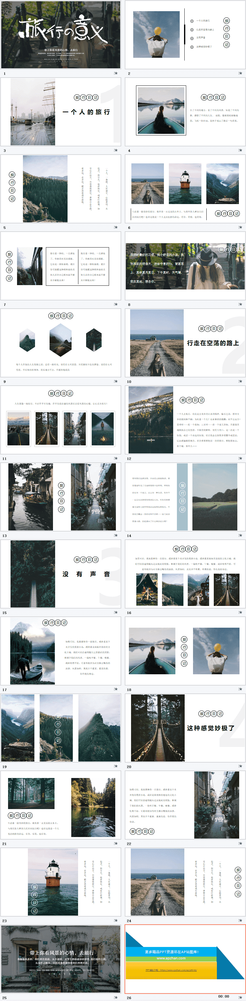 旅行照片图片画册PPT模板下载