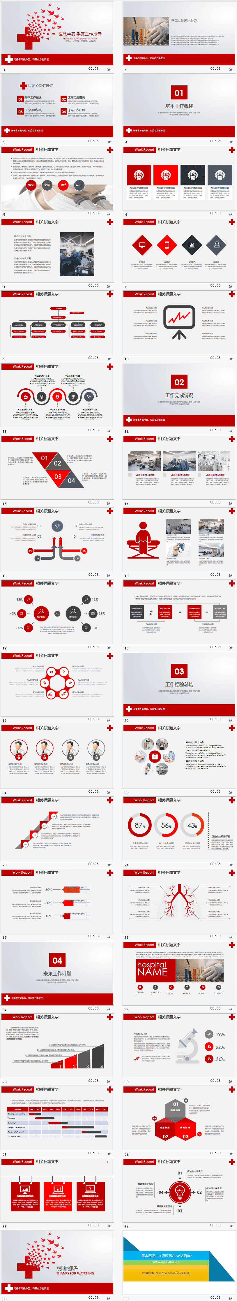 红十字医疗医院工作汇报PPT模板